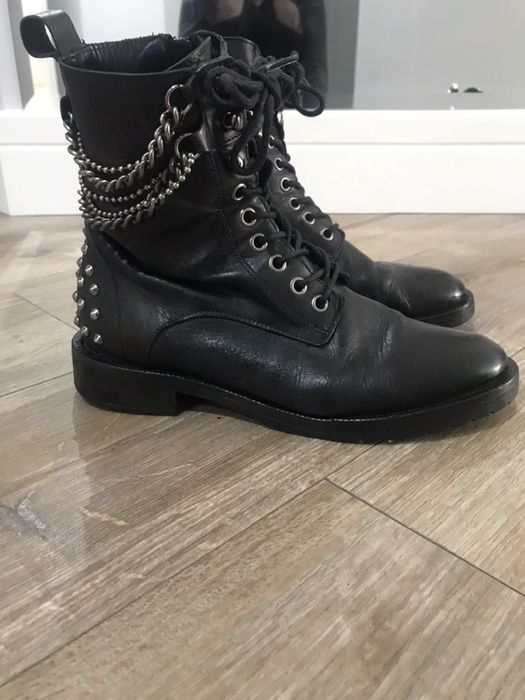 Botki 100% skóra srebrne okucia ćwieki gucci 36