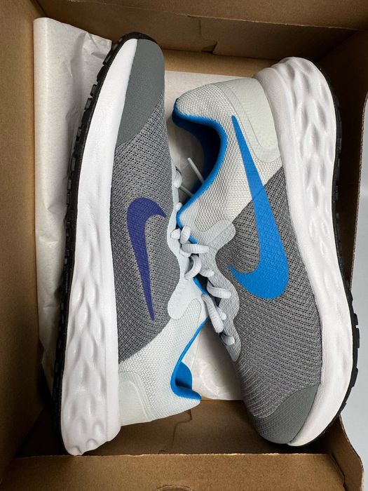 Nowe sneakersy NIKE REVOLUTION 6 NN (GS) szare niebieski 38,5