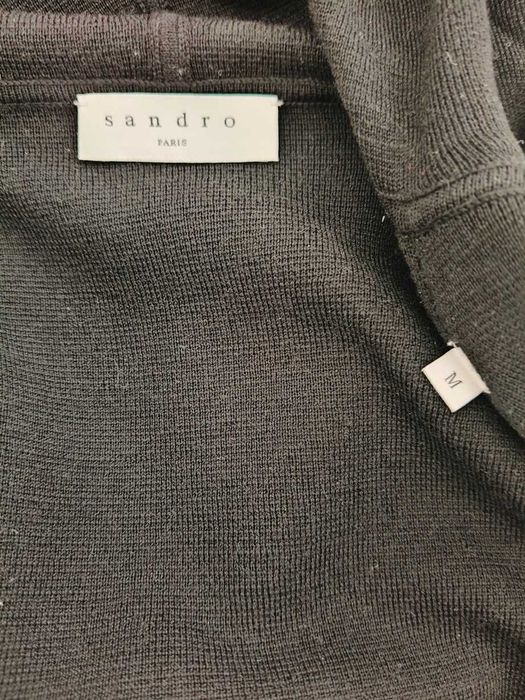 Nowy elegancki wełniany rozsuwany z kapturem sweter-bluza marki Sandro