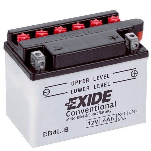 Akumulator motocyklowy EXIDE EB4L-B YB4L-B 12V 4Ah 50A EN P+