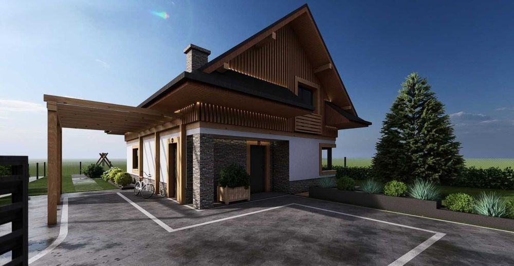 Działka z projektem 4 domów – Lipnica Wielka, małopolskie