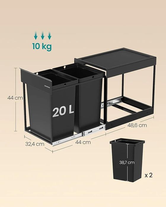 SONGMICS Kosz na odpady kuchenne