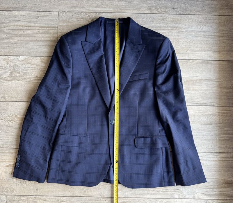 Granatowy garnitur w kratę rozm. 170 Sunset Suits