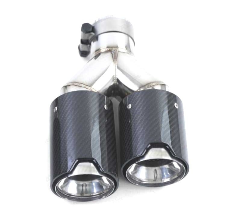 PONTEIRA DE ESCAPE DIREITA BMW LOOK M PERFORMANCE CROMADO CARBONO