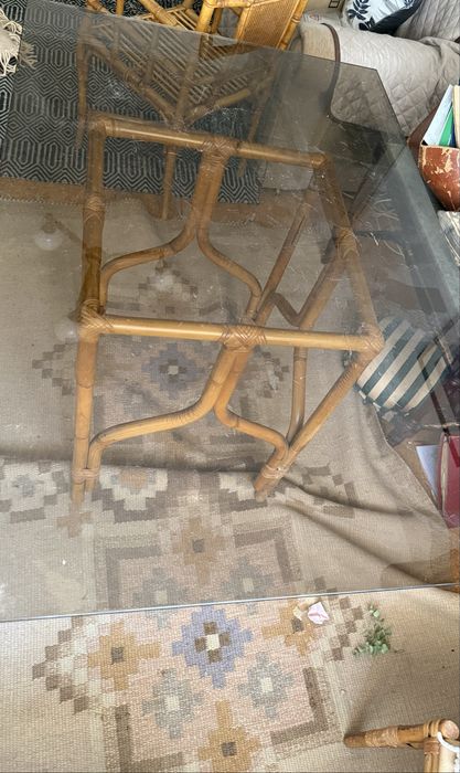 Mesa bambu retangular