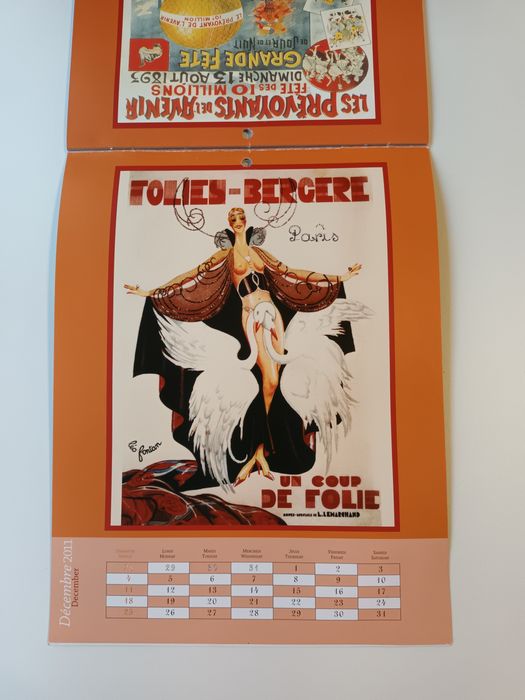 Pósteres parisienses vintage calendário