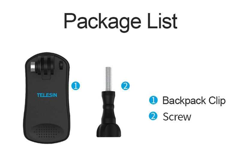 Uchwyt TELESIN 360° Obrotowy klips do plecaka