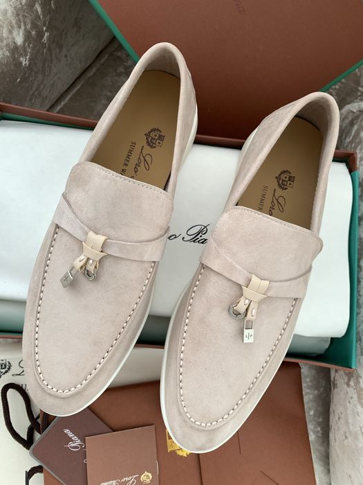 Лофери бежеві руді замшеві жіночі loro piana sammer walk