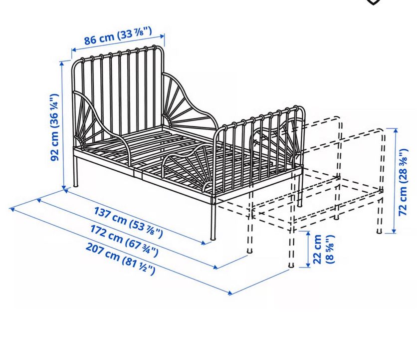 Cama criança IKEA - modelo Minnen cor amarelo