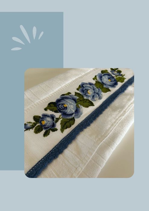 Toalhas bordadas em Ponto Cruz