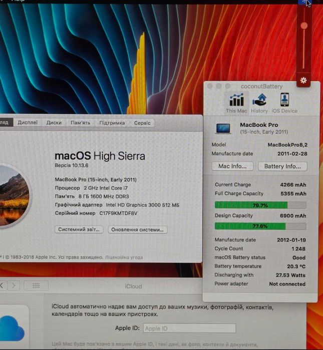 Ноутбук Apple MacBook Pro 15 2011 a1286 core i7/8/640hdd