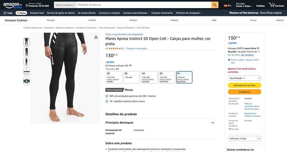 Mares Calças de neopreme 5 mm mulher Tam XS (450)