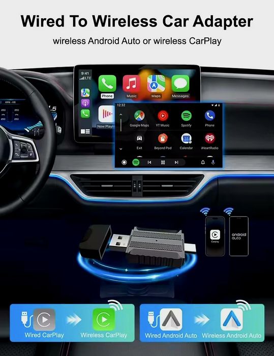 Бездротовий адаптер CarPlay android auto