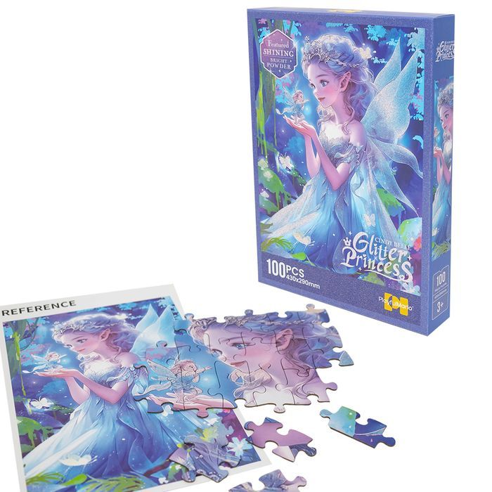 Puzzle 100 Księżniczka Z Wróżką Brokatowe Askato Nowa Nieużywana