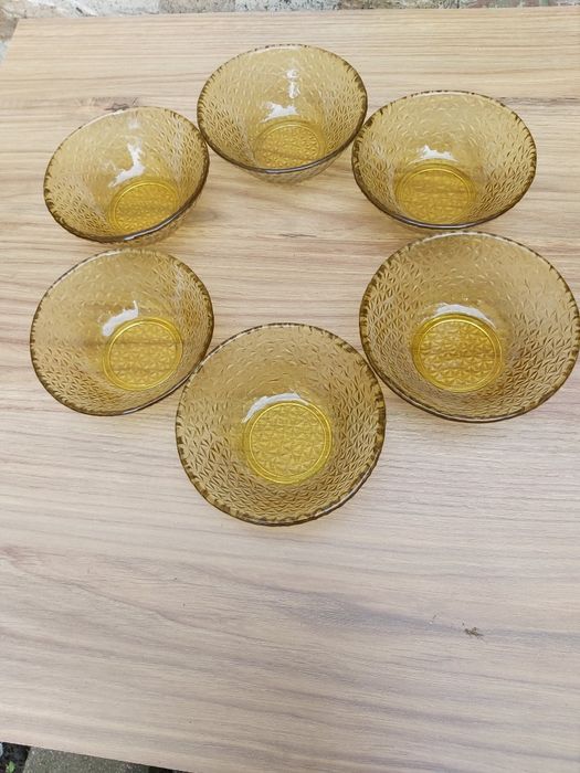 Miseczki szklane grys Prądniczanka okres PRL