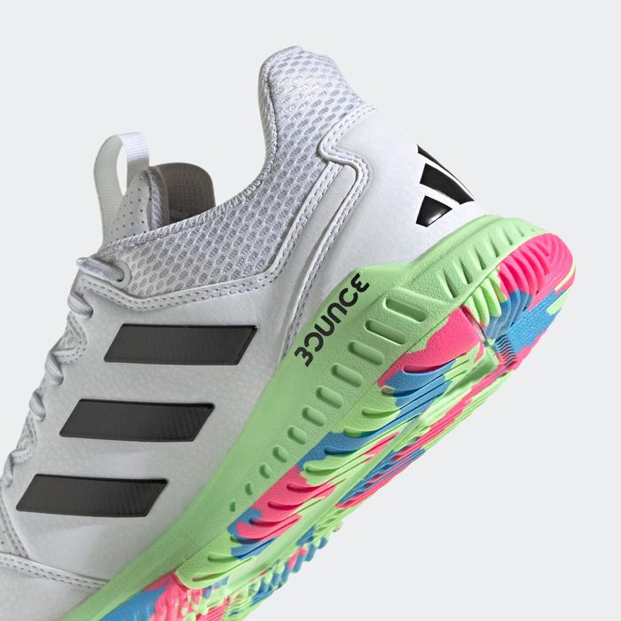 Calçado de Andebol Adulto Adidas Court Flight Branco/Amarelo/Azul