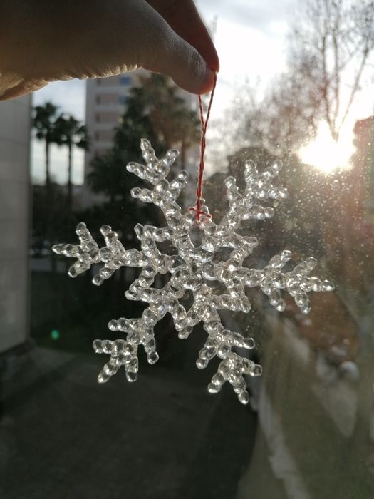 Conjunto de Estrelas de Natal em acrílico transparente
