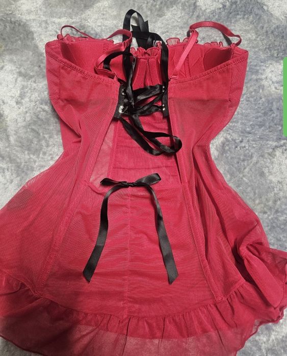 Звабливий пенюар la senza червоний красный женский жіночий