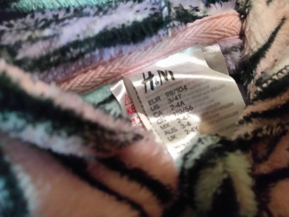 Флисовая пижамка-кигуруми на девочку,HM