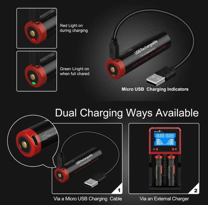 Bateria 1 8 6 5 0 UltraFire de 3 4 0 0 mAh