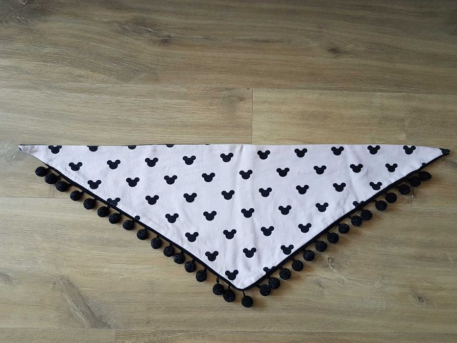 BABI bawełniana czapka i chusta z pomponami obwód 46cm 12-24 miesiące