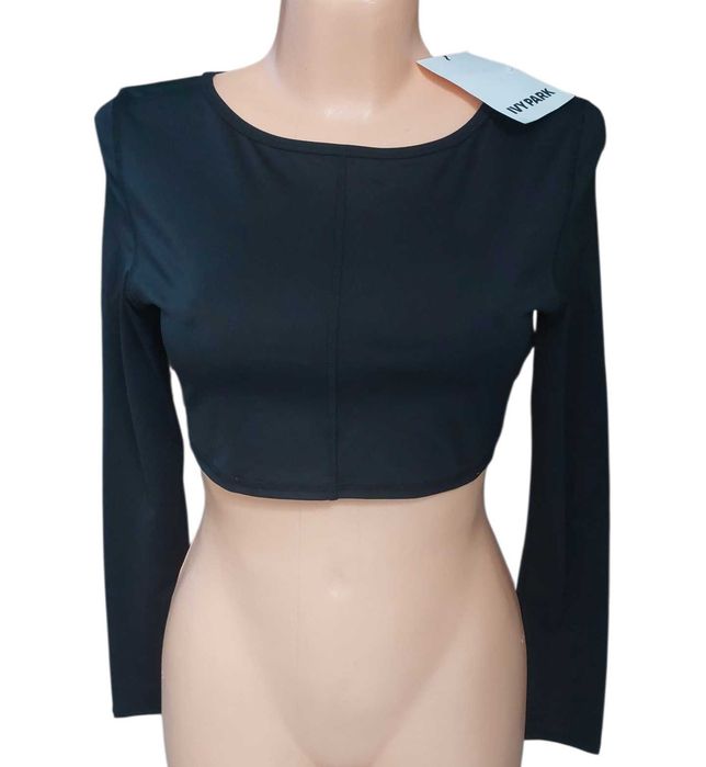 Czarna krótka bluzka top z długim rękawem IVY PARK, R.M
