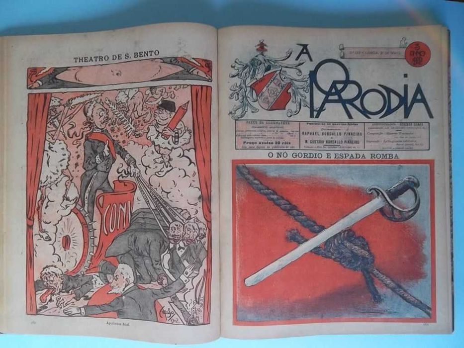 "A Paródia" , Raphael Bordallo Pinheiro, anos 1901 e 1902 completos.