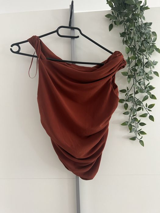 Top burgundowy rdzawy zara S/36