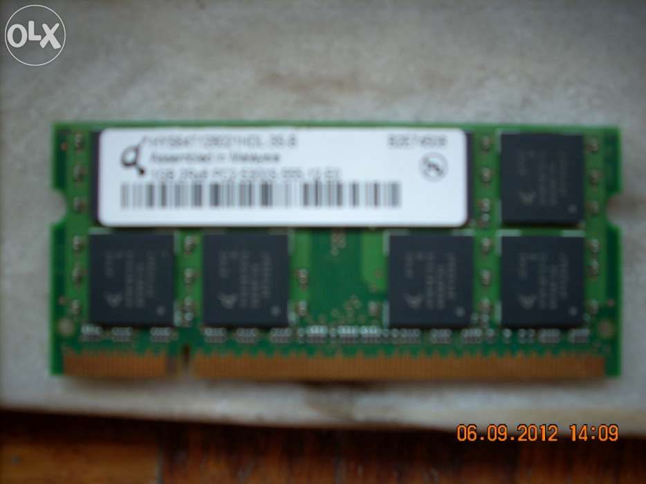 2 memórias ram de 1 GB para portátil
