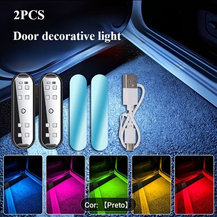 Luzes led para iluminação por baixo da porta do carro,  ou outro sitio qualquer