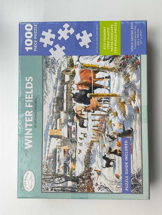 Пазл Otter House Winter Fields на 1000 елементів із зображенням засніжених коней.