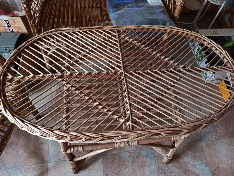 Komplet mebli z wikliny