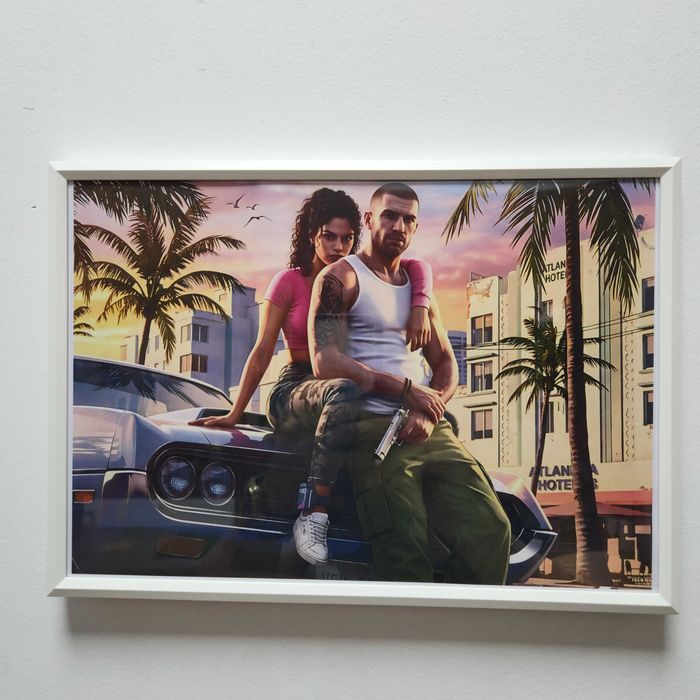 Quadro GTA 6 Parede ou Retrato Realista 21x30 cm