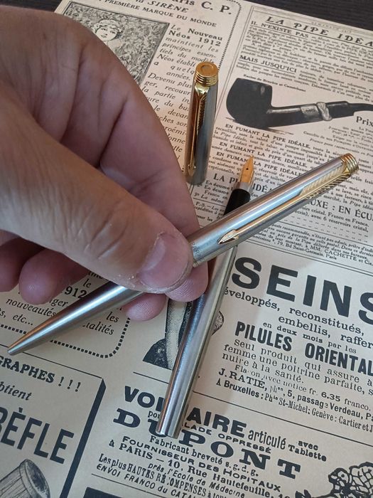 Caneta e esferográfica Parker 75 Flighter Deluxe aparo em ouro