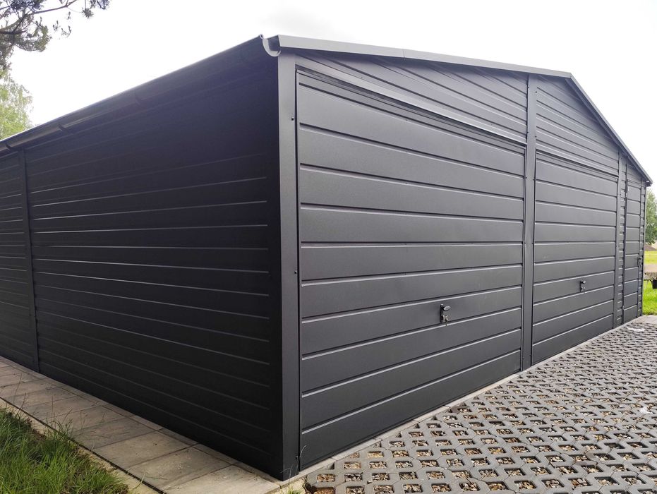 Standard Garaż 6x5 drewnopodobny bramy grafit