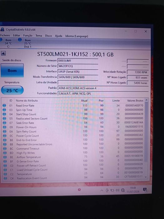 Disco duro 500gb Seagate 2.5 sata