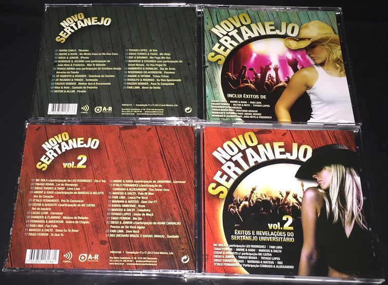 CD´s Novo SERTANEJO vol.1 vol.2 vol.3 vol.4 "êxitos" cds originais