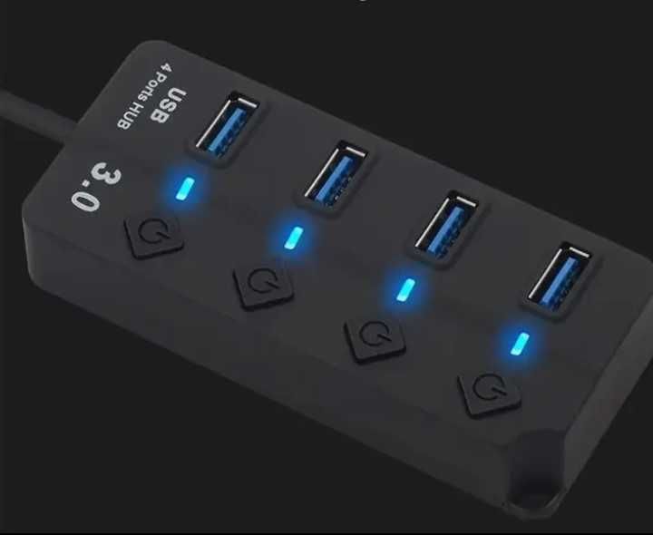 USB3.0 HUB.  Adapter 4 USB3.0  живлення 30CM кабель