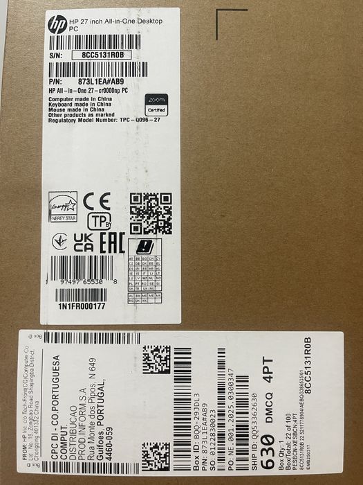 All in One HP 27” CR0000NP