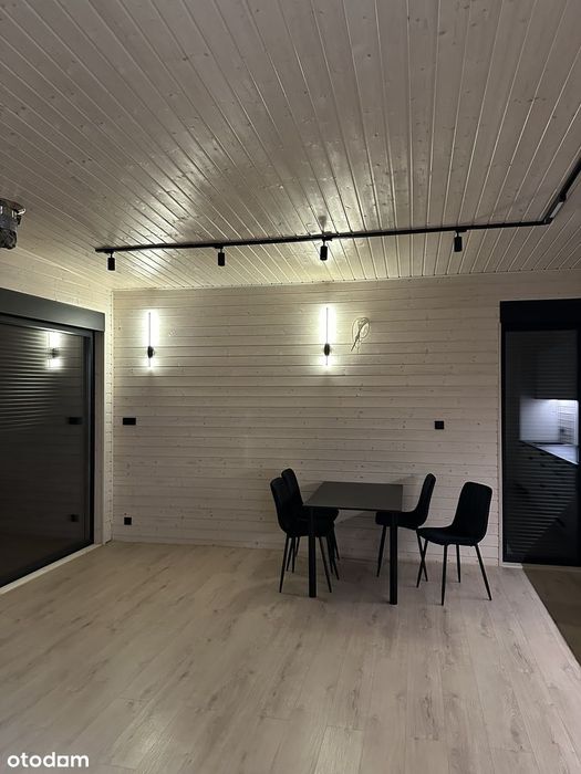 Nowoczesny dom 65m2 działka 1000m nad jeziorem przy lesie, kominek