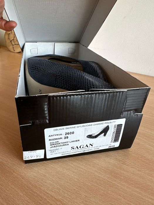 Eleganckie buty damskie SAGAN skóra jaszczurki
