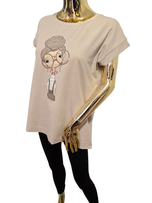 Bluzka damska beżowa OKULARNICA rozmiar 2 Madnes by Monika