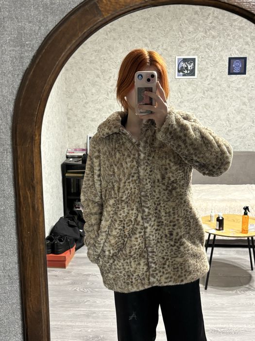 Bimbo леопардовая шуба из эко меха шубка y2k S женская