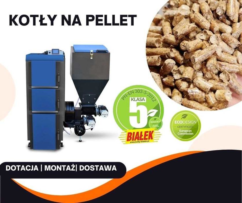 Kocioł z podajnikiem na pellet 75kW 400-750m2