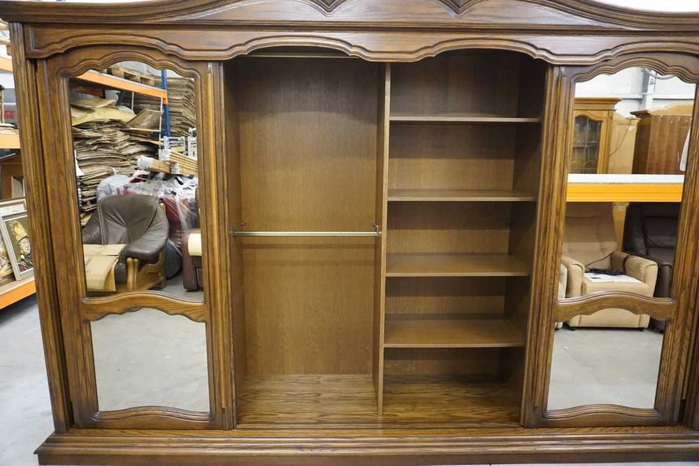 Szafa Dębowa Drzwi Przesuwne z Lustrami szer. 333 cm   (P-1346)