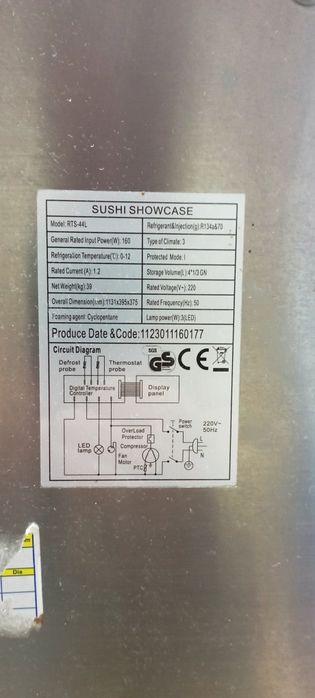 Vitrine refrigerada de balcão