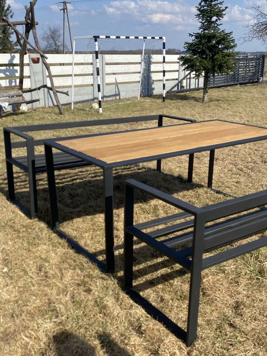 OKAZJA meble ogrodowe stół+2 ławki 8 osób solidne