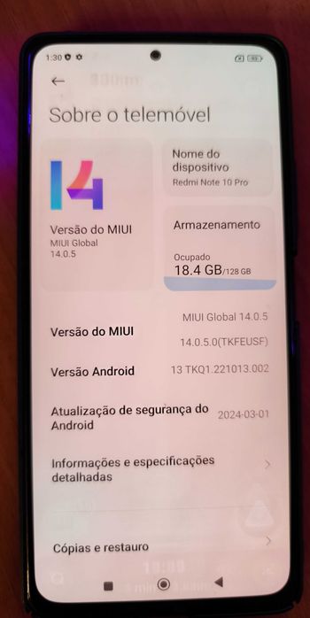 Xiaomi Redmi Note 10 Pro como novo
