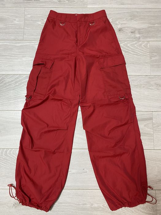 Широкі червоні штани карго Tally Weijl парашути (gorpcore / Y2K)