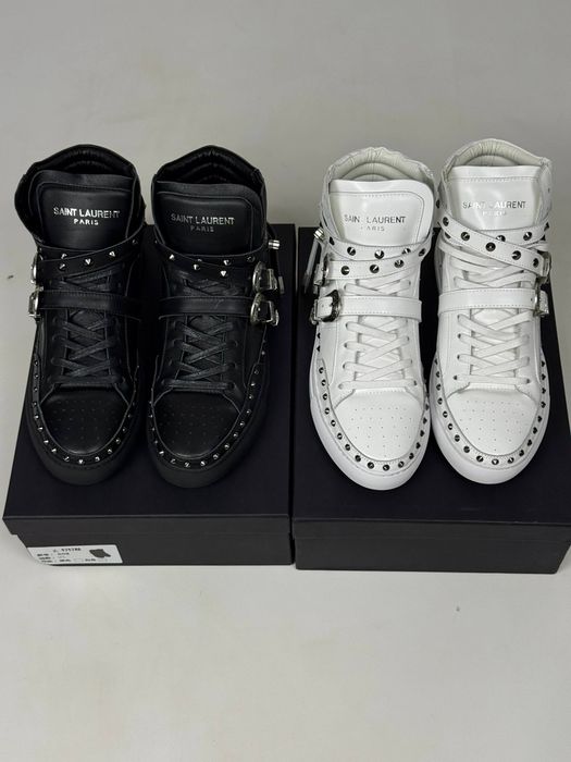 YSL Saint Laurent Paris кеди кросівки кроссовки чорні та білі shoes opium arhive leather 42 43 44